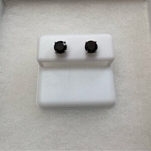 Black Onyx Sterling Silver Stud Earrings